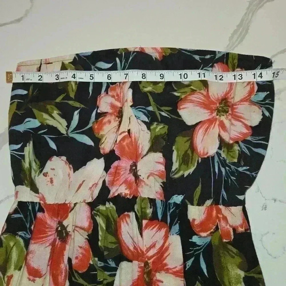 Mimi Chica Womens Strapless Ruffle Floral Maxi Dress Black Size Small - Picture 7 of 9